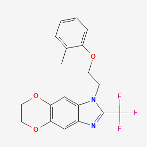 1-[2-(2-methylphenoxy)ethyl]-2-(trifluoromethyl)-6,7-dihydro-1H-[1,4]dioxino[2,3-f]benzimidazole