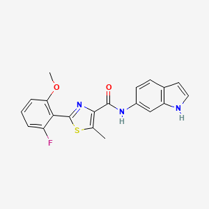 2-(2-fluoro-6-methoxyphenyl)-N-(1H-indol-6-yl)-5-methyl-1,3-thiazole-4-carboxamide