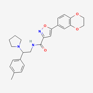 5-(2,3-dihydro-1,4-benzodioxin-6-yl)-N-[2-(4-methylphenyl)-2-(pyrrolidin-1-yl)ethyl]-1,2-oxazole-3-carboxamide