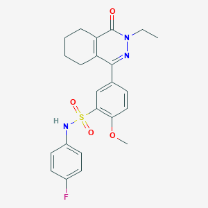 5-(3-ethyl-4-oxo-3,4,5,6,7,8-hexahydrophthalazin-1-yl)-N-(4-fluorophenyl)-2-methoxybenzenesulfonamide