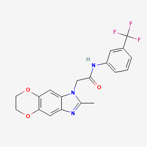 2-(2-methyl-6,7-dihydro-1H-[1,4]dioxino[2,3-f]benzimidazol-1-yl)-N-[3-(trifluoromethyl)phenyl]acetamide