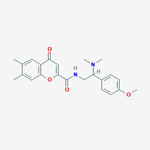 molecular formula C23H26N2O4 B11306648 N-[2-(dimethylamino)-2-(4-methoxyphenyl)ethyl]-6,7-dimethyl-4-oxo-4H-chromene-2-carboxamide 