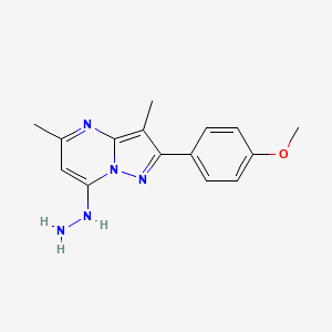 molecular formula C15H17N5O B11306666 7-Hydrazinyl-2-(4-methoxyphenyl)-3,5-dimethylpyrazolo[1,5-a]pyrimidine 