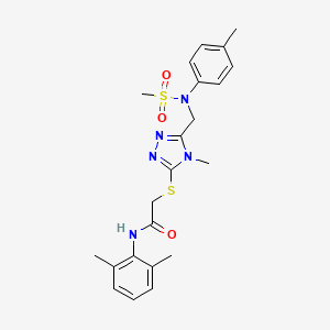 molecular formula C22H27N5O3S2 B11306702 N-(2,6-dimethylphenyl)-2-[(4-methyl-5-{[(4-methylphenyl)(methylsulfonyl)amino]methyl}-4H-1,2,4-triazol-3-yl)sulfanyl]acetamide 