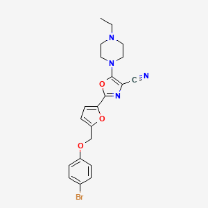 2-{5-[(4-Bromophenoxy)methyl]furan-2-yl}-5-(4-ethylpiperazin-1-yl)-1,3-oxazole-4-carbonitrile