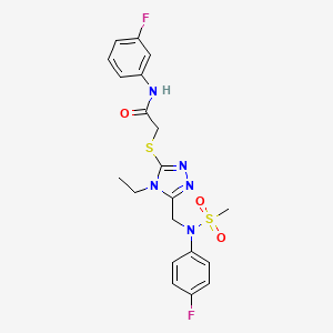 2-[(4-ethyl-5-{[(4-fluorophenyl)(methylsulfonyl)amino]methyl}-4H-1,2,4-triazol-3-yl)sulfanyl]-N-(3-fluorophenyl)acetamide