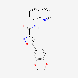 molecular formula C21H15N3O4 B11306728 5-(2,3-dihydro-1,4-benzodioxin-6-yl)-N-(quinolin-8-yl)-1,2-oxazole-3-carboxamide 