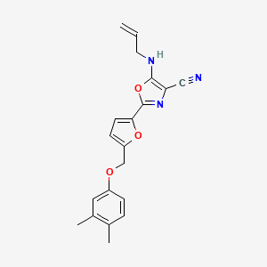 2-{5-[(3,4-Dimethylphenoxy)methyl]furan-2-yl}-5-(prop-2-en-1-ylamino)-1,3-oxazole-4-carbonitrile