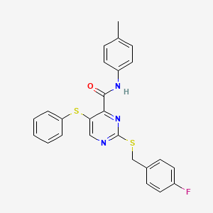 2-[(4-fluorobenzyl)sulfanyl]-N-(4-methylphenyl)-5-(phenylsulfanyl)pyrimidine-4-carboxamide