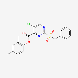 molecular formula C20H17ClN2O4S B11306824 2,4-Dimethylphenyl 2-(benzylsulfonyl)-5-chloropyrimidine-4-carboxylate 