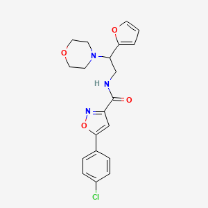 molecular formula C20H20ClN3O4 B11306832 5-(4-chlorophenyl)-N-[2-(furan-2-yl)-2-(morpholin-4-yl)ethyl]-1,2-oxazole-3-carboxamide 