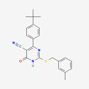 4-(4-Tert-butylphenyl)-2-{[(3-methylphenyl)methyl]sulfanyl}-6-oxo-1,6-dihydropyrimidine-5-carbonitrile