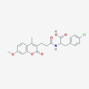 molecular formula C23H22ClNO6 B11306935 4-chloro-N-[3-(7-methoxy-4-methyl-2-oxo-2H-chromen-3-yl)propanoyl]phenylalanine 