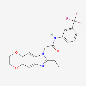 2-(2-ethyl-6,7-dihydro-1H-[1,4]dioxino[2,3-f]benzimidazol-1-yl)-N-[3-(trifluoromethyl)phenyl]acetamide