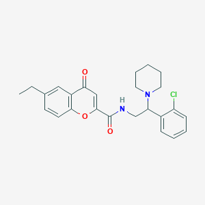 N-[2-(2-chlorophenyl)-2-(piperidin-1-yl)ethyl]-6-ethyl-4-oxo-4H-chromene-2-carboxamide