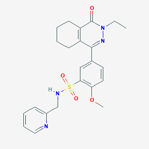 5-(3-ethyl-4-oxo-3,4,5,6,7,8-hexahydrophthalazin-1-yl)-2-methoxy-N-(pyridin-2-ylmethyl)benzenesulfonamide