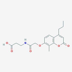 molecular formula C18H21NO6 B11307033 N-{[(8-methyl-2-oxo-4-propyl-2H-chromen-7-yl)oxy]acetyl}-beta-alanine 