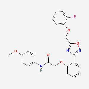 2-(2-{5-[(2-fluorophenoxy)methyl]-1,2,4-oxadiazol-3-yl}phenoxy)-N-(4-methoxyphenyl)acetamide