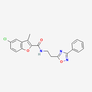 5-chloro-3-methyl-N-[2-(3-phenyl-1,2,4-oxadiazol-5-yl)ethyl]-1-benzofuran-2-carboxamide