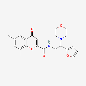 N-[2-(furan-2-yl)-2-(morpholin-4-yl)ethyl]-6,8-dimethyl-4-oxo-4H-chromene-2-carboxamide