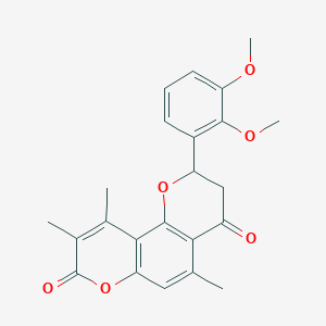 2-(2,3-dimethoxyphenyl)-5,9,10-trimethyl-2,3-dihydro-4H,8H-pyrano[2,3-f]chromene-4,8-dione