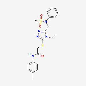 2-[(4-ethyl-5-{[(methylsulfonyl)(phenyl)amino]methyl}-4H-1,2,4-triazol-3-yl)sulfanyl]-N-(4-methylphenyl)acetamide