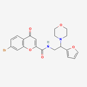 molecular formula C20H19BrN2O5 B11307124 7-bromo-N-[2-(furan-2-yl)-2-(morpholin-4-yl)ethyl]-4-oxo-4H-chromene-2-carboxamide 