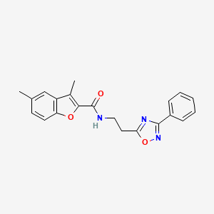 3,5-dimethyl-N-[2-(3-phenyl-1,2,4-oxadiazol-5-yl)ethyl]-1-benzofuran-2-carboxamide