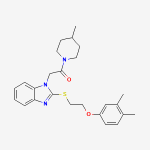 2-(2-{[2-(3,4-dimethylphenoxy)ethyl]sulfanyl}-1H-benzimidazol-1-yl)-1-(4-methylpiperidin-1-yl)ethanone