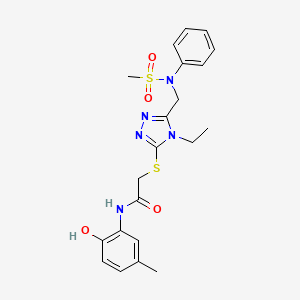 2-[(4-ethyl-5-{[(methylsulfonyl)(phenyl)amino]methyl}-4H-1,2,4-triazol-3-yl)sulfanyl]-N-(2-hydroxy-5-methylphenyl)acetamide