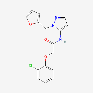 molecular formula C16H14ClN3O3 B11307236 2-(2-chlorophenoxy)-N-[1-(2-furylmethyl)-1H-pyrazol-5-yl]acetamide 