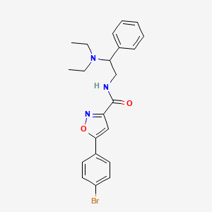 molecular formula C22H24BrN3O2 B11307242 5-(4-bromophenyl)-N-[2-(diethylamino)-2-phenylethyl]-1,2-oxazole-3-carboxamide 