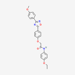 molecular formula C25H23N3O5 B11307270 N-(4-ethoxyphenyl)-2-{4-[3-(4-methoxyphenyl)-1,2,4-oxadiazol-5-yl]phenoxy}acetamide 