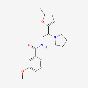 molecular formula C19H24N2O3 B11307282 3-methoxy-N-[2-(5-methylfuran-2-yl)-2-(pyrrolidin-1-yl)ethyl]benzamide 