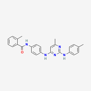 molecular formula C26H25N5O B11307300 2-methyl-N-[4-({6-methyl-2-[(4-methylphenyl)amino]pyrimidin-4-yl}amino)phenyl]benzamide 