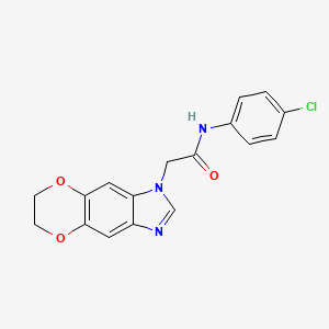 N-(4-chlorophenyl)-2-(6,7-dihydro-1H-[1,4]dioxino[2,3-f]benzimidazol-1-yl)acetamide