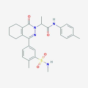 molecular formula C26H30N4O4S B11307318 2-{4-[4-methyl-3-(methylsulfamoyl)phenyl]-1-oxo-5,6,7,8-tetrahydrophthalazin-2(1H)-yl}-N-(4-methylphenyl)propanamide 