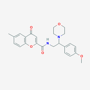 molecular formula C24H26N2O5 B11307333 N-[2-(4-methoxyphenyl)-2-(morpholin-4-yl)ethyl]-6-methyl-4-oxo-4H-chromene-2-carboxamide 