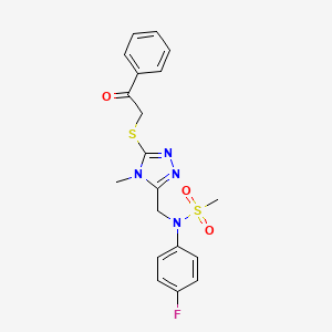 N-(4-fluorophenyl)-N-({4-methyl-5-[(2-oxo-2-phenylethyl)sulfanyl]-4H-1,2,4-triazol-3-yl}methyl)methanesulfonamide