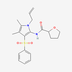 molecular formula C20H24N2O4S B11307347 N-[4,5-dimethyl-3-(phenylsulfonyl)-1-(prop-2-en-1-yl)-1H-pyrrol-2-yl]tetrahydrofuran-2-carboxamide 