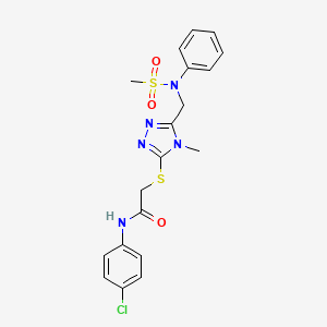 N-(4-chlorophenyl)-2-[(4-methyl-5-{[(methylsulfonyl)(phenyl)amino]methyl}-4H-1,2,4-triazol-3-yl)sulfanyl]acetamide