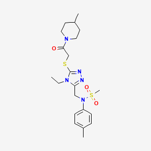 N-[(4-ethyl-5-{[2-(4-methylpiperidin-1-yl)-2-oxoethyl]sulfanyl}-4H-1,2,4-triazol-3-yl)methyl]-N-(4-methylphenyl)methanesulfonamide