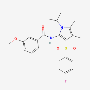 N-{3-[(4-fluorophenyl)sulfonyl]-4,5-dimethyl-1-(propan-2-yl)-1H-pyrrol-2-yl}-3-methoxybenzamide