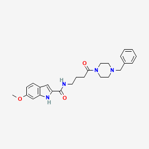 molecular formula C25H30N4O3 B11307375 N-[4-(4-benzylpiperazin-1-yl)-4-oxobutyl]-6-methoxy-1H-indole-2-carboxamide 