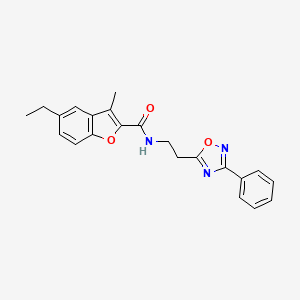 5-ethyl-3-methyl-N-[2-(3-phenyl-1,2,4-oxadiazol-5-yl)ethyl]-1-benzofuran-2-carboxamide