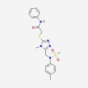 2-[(4-methyl-5-{[(4-methylphenyl)(methylsulfonyl)amino]methyl}-4H-1,2,4-triazol-3-yl)sulfanyl]-N-phenylacetamide