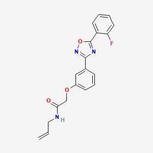 molecular formula C19H16FN3O3 B11307414 2-{3-[5-(2-fluorophenyl)-1,2,4-oxadiazol-3-yl]phenoxy}-N-(prop-2-en-1-yl)acetamide 