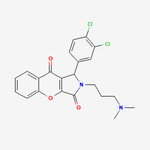 molecular formula C22H20Cl2N2O3 B11307422 1-(3,4-Dichlorophenyl)-2-[3-(dimethylamino)propyl]-1,2-dihydrochromeno[2,3-c]pyrrole-3,9-dione 