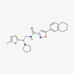 molecular formula C25H29N3O3 B11307430 N-[2-(5-methylfuran-2-yl)-2-(pyrrolidin-1-yl)ethyl]-5-(5,6,7,8-tetrahydronaphthalen-2-yl)-1,2-oxazole-3-carboxamide 