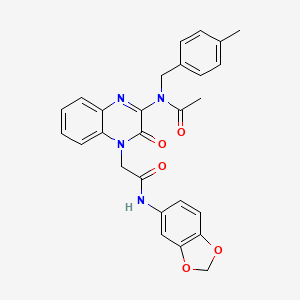 molecular formula C27H24N4O5 B11307439 N-{4-[2-(1,3-benzodioxol-5-ylamino)-2-oxoethyl]-3-oxo-3,4-dihydroquinoxalin-2-yl}-N-(4-methylbenzyl)acetamide 